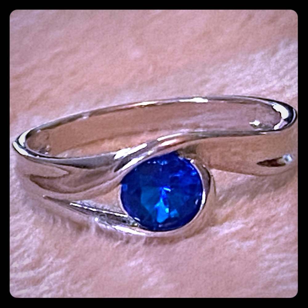 Beautiful Sterling Ring with Sapphire Stone